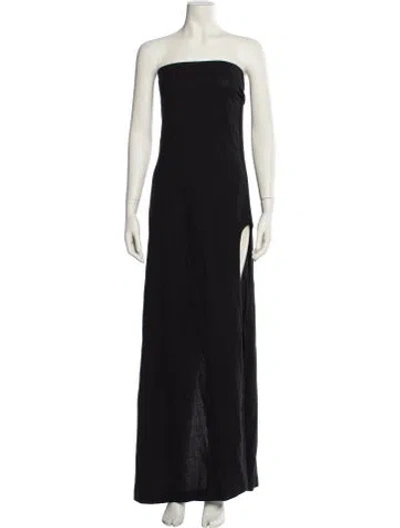 Pre-owned Ann Demeulemeester Virgin Wool Long Dress In Black