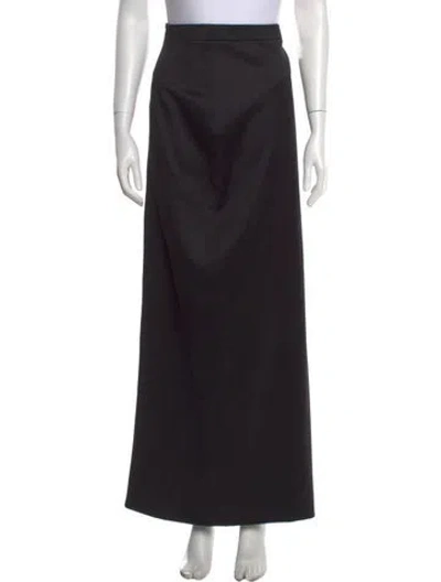 Pre-owned Ann Demeulemeester Virgin Wool Long Skirt In Black
