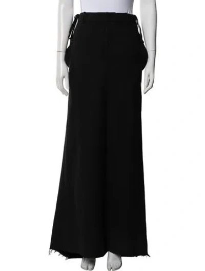 Pre-owned Ann Demeulemeester Virgin Wool Long Skirt In Black