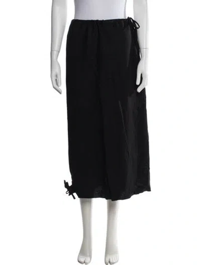 Pre-owned Ann Demeulemeester Virgin Wool Long Skirt In Black