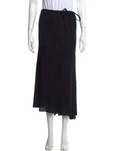 Pre-owned Ann Demeulemeester Virgin Wool Long Skirt In Black