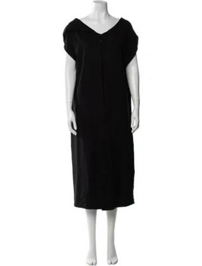 Pre-owned Ann Demeulemeester Virgin Wool Midi Length Dress In Multi