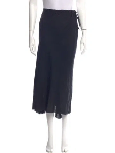 Pre-owned Ann Demeulemeester Virgin Wool Midi Length Skirt In Blue
