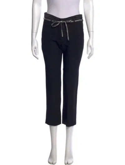 Pre-owned Ann Demeulemeester Virgin Wool Straight Leg Pants In Black