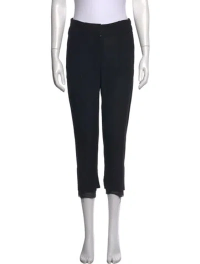 Pre-owned Ann Demeulemeester Virgin Wool Straight Leg Pants In Black