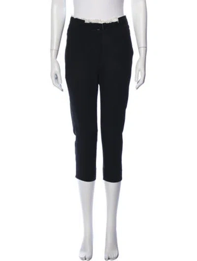 Pre-owned Ann Demeulemeester Virgin Wool Straight Leg Pants In Black