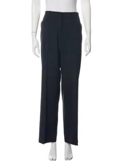 Pre-owned Ann Demeulemeester Virgin Wool Straight Leg Pants In Blue
