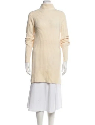 Pre-owned Ann Demeulemeester Virgin Wool Turtleneck Sweater In Neutral