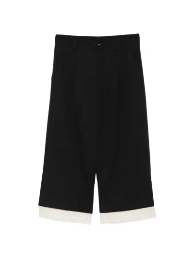 Ann Demeulemeester Virgin-wool Cropped Trousers In Black