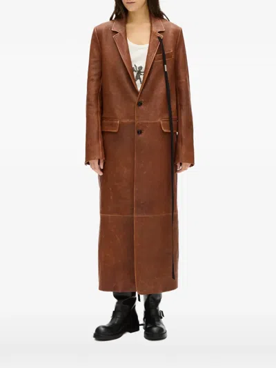 Ann Demeulemeester Virva Coat In Brown
