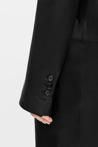 Ann Demeulemeester Virva Straight Tailored Coat In Black