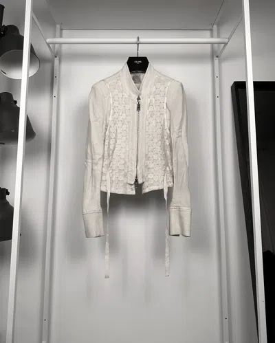 Pre-owned Ann Demeulemeester Viscose Blend Blouse Jacket In White