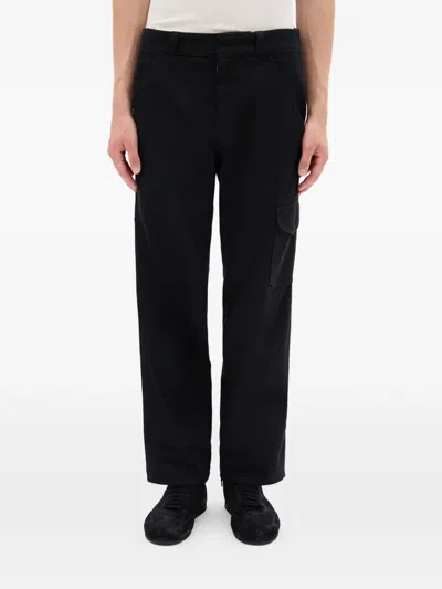 Ann Demeulemeester Vito Cargo Canvas Trousers In Black