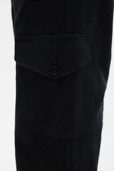 Ann Demeulemeester Vito Utility Straight Leg Cropped Trousers In Black