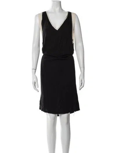 Pre-owned Ann Demeulemeester V-neck Knee-length Dress In Black