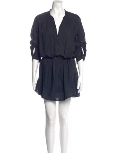 Pre-owned Ann Demeulemeester V-neck Knee-length Dress In Blue