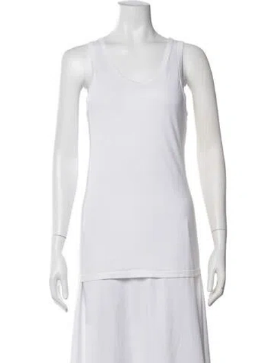 Pre-owned Ann Demeulemeester V-neck Sleeveless Top In White