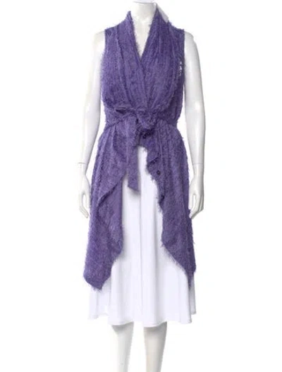 Pre-owned Ann Demeulemeester V-neck Sleeveless Tunic In Purple