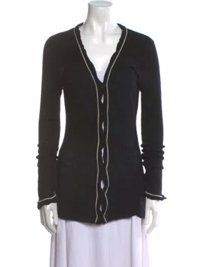 Pre-owned Ann Demeulemeester V-neck Sweater In Black