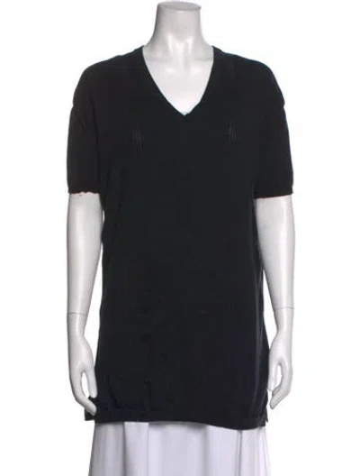 Pre-owned Ann Demeulemeester V-neck Sweater In Black
