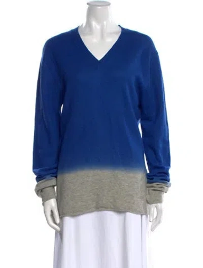 Pre-owned Ann Demeulemeester V-neck Sweater In Blue