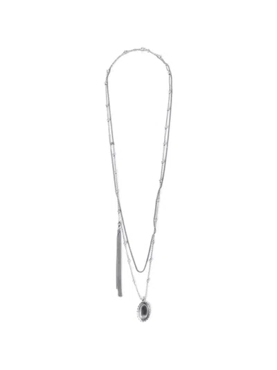 Ann Demeulemeester Wad Beaded Necklace In Silver