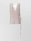 Ann Demeulemeester Waistcoat With Embroidered Lace Detailing And Tie Waist