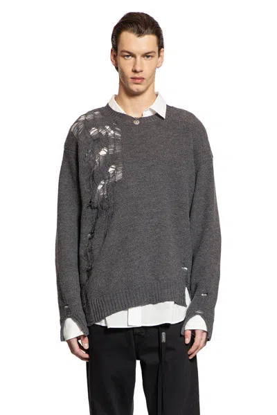 Ann Demeulemeester Merino Wool Knit In Blue
