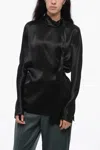 Ann Demeulemeester Woman Shirt Black Size 10 Silk In Black