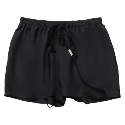 Pre-owned Ann Demeulemeester Washed Silk Boxer Shorts 'black' | Women's Size Xs