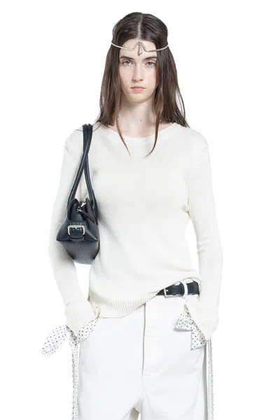 Ann Demeulemeester Weja Open Back Sweater In White