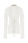 Ann Demeulemeester White Cotton Linsey Blouse In 001