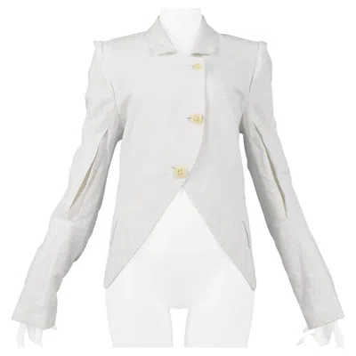 Pre-owned Ann Demeulemeester White Cotton Slit Sleeve Jacket
