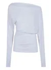Ann Demeulemeester White Drop Shoulder Top In White