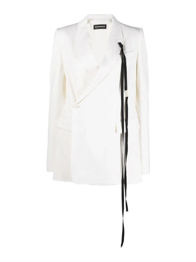 Ann Demeulemeester White Edith Wrap Blazer