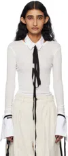 Ann Demeulemeester White Fiene Long Sleeve T-shirt In 002 Natural White