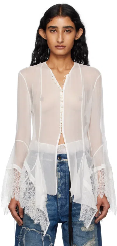 Ann Demeulemeester White Kristabel Handkerchief Blouse