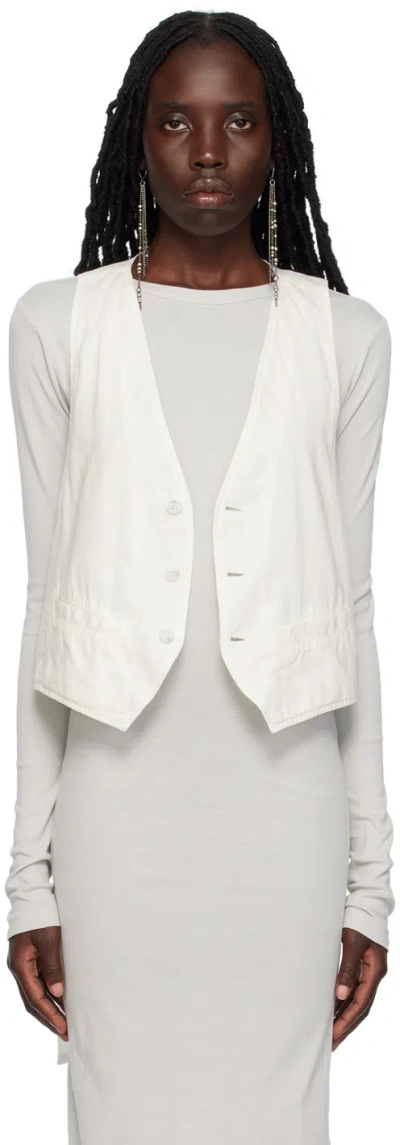 Ann Demeulemeester Cotton Vest In 020 Chalk
