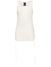 Ann Demeulemeester Cropped Tank Top Light Cotton Rib In White