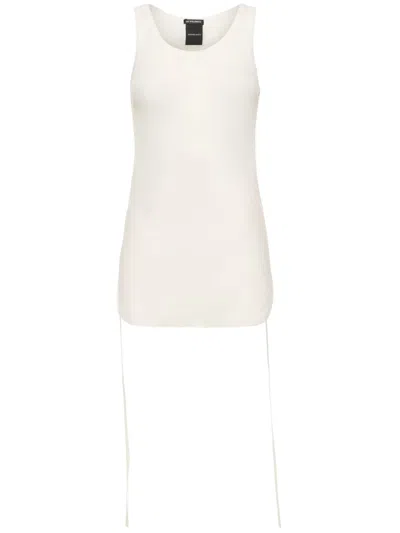 ANN DEMEULEMEESTER WHITE MARA WRINKLED CROPPED TANK TOP
