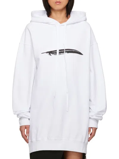 ANN DEMEULEMEESTER WHITE OVERSIZED HOODIE