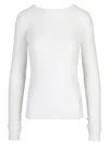 Ann Demeulemeester White Solid Crew Neck T-shirt In White