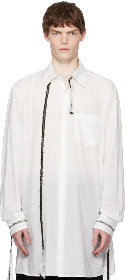 Ann Demeulemeester White Valere Long Relax Fit Shirt