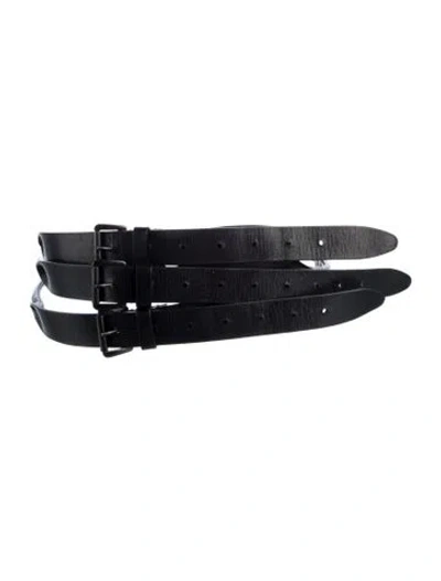 Pre-owned Ann Demeulemeester Wide Leather Belt In Black