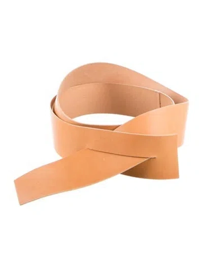 Pre-owned Ann Demeulemeester Wide Leather Waist Belt In Brown