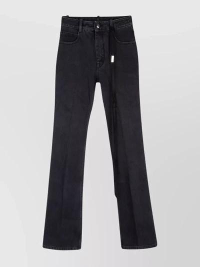 Ann Demeulemeester Wide-leg Belted Five-pocket Trousers In Black