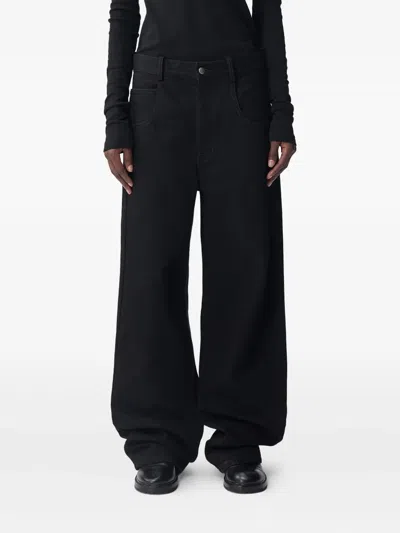 ANN DEMEULEMEESTER WIDE-LEG COTTON JEANS