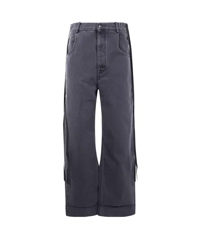 ANN DEMEULEMEESTER WIDE-LEG COTTON JEANS