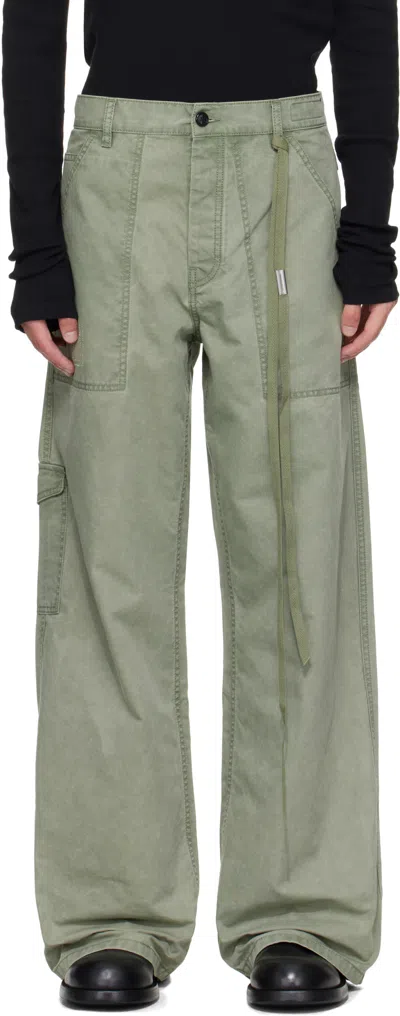 Ann Demeulemeester Wide-leg Overalls In Green
