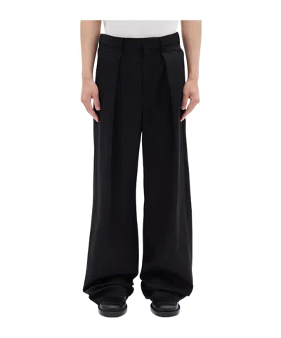 Ann Demeulemeester Wide-leg Pleated Casual Pants In Black